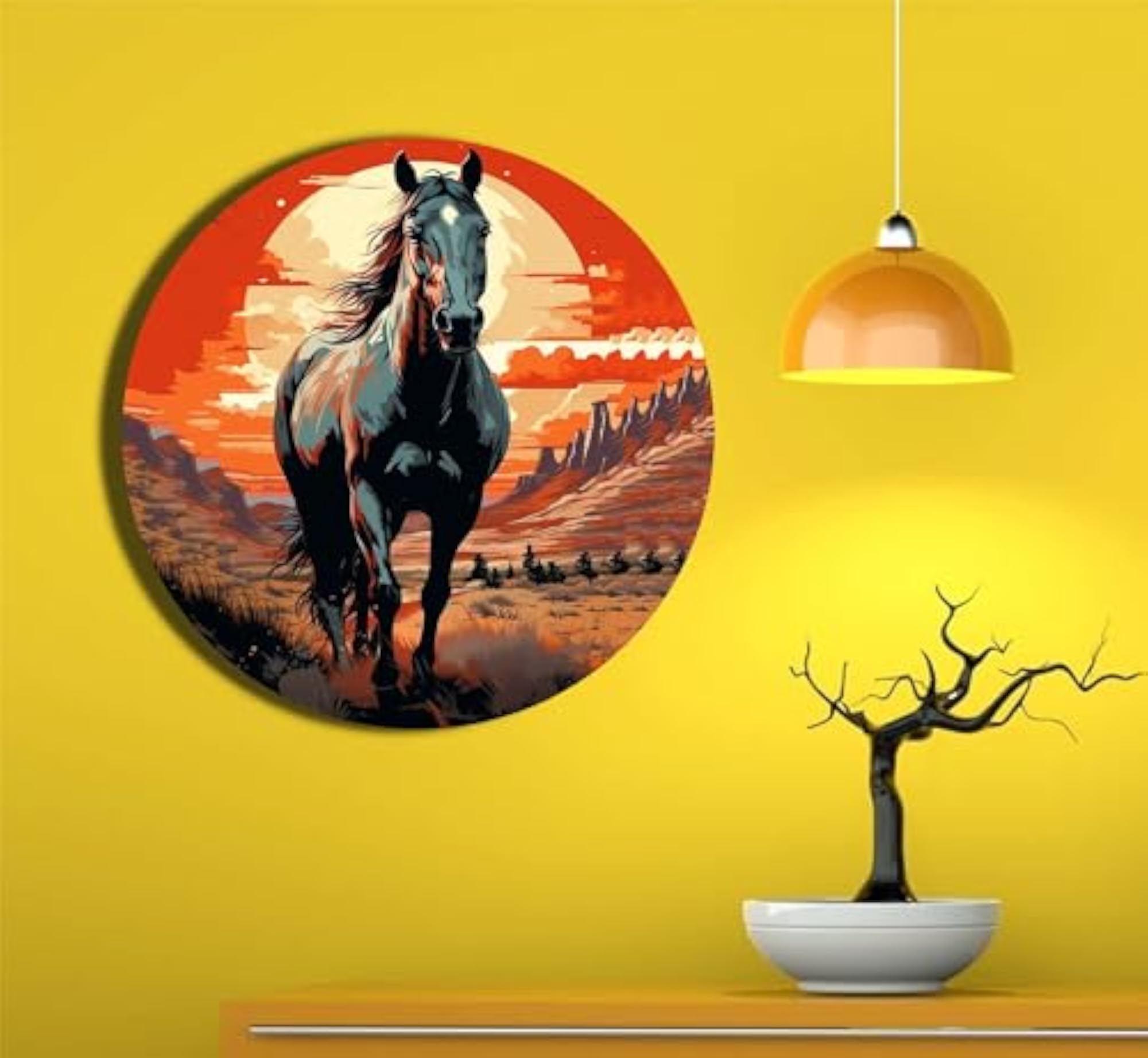 Shadowfax Horse Decorative Ceramic Plate for Wall Hanging
